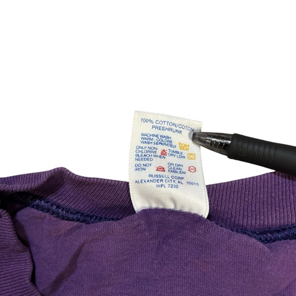 Jerzees Graphic‎ Tee Ready For Takeoff Purple One Size Military 90s Vtg USA - Picture 6 of 11